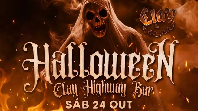 Arte do evento Halloween no Clay (Pitty Cover, RW, Jamp) no Clay Highway Bar