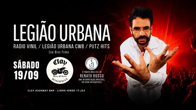Arte do show Miro Penna & Banda — Tributo Legião Urbana no Clay Highway Bar