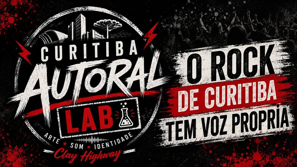 Arte do evento Curitiba Autoral Lab — 2ª edição no Clay Highway Bar