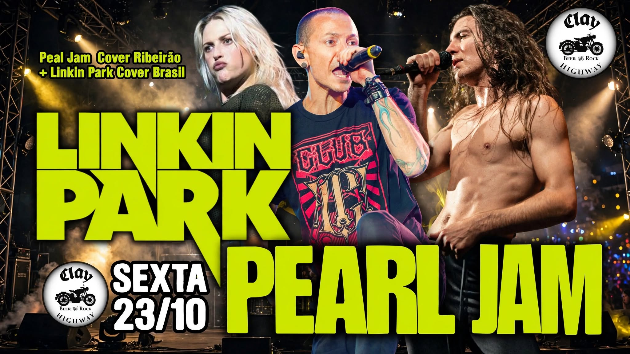 Arte do evento Pearl Jam + Linkin Park Cover no Clay Highway Bar